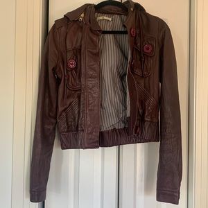 Mike & Chris | Burgundy Leather Jacket